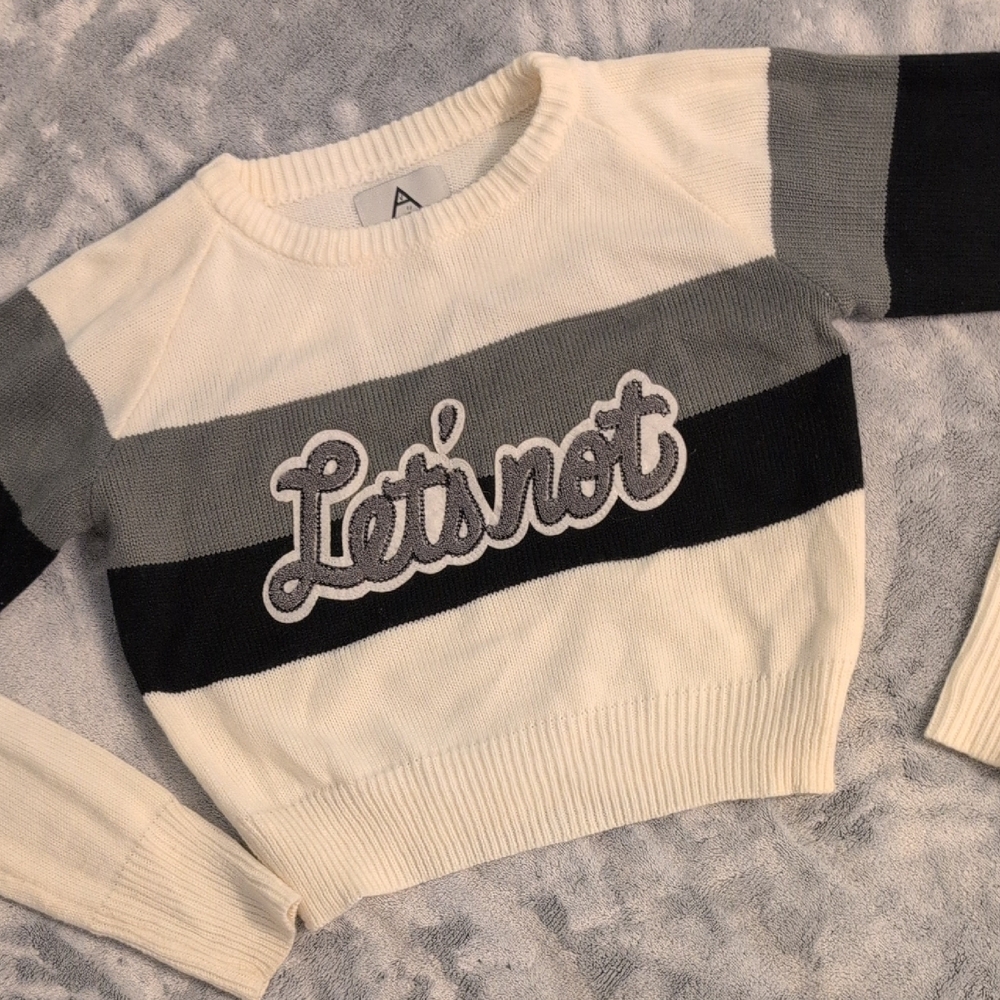 UNIF Let's Not Cheerleader Cropped Sweater Sz XS